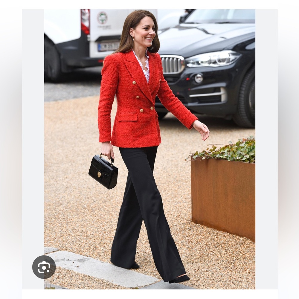 NEW [Kate Middleton ❤️] ZARA Red Tweed Blazer size XS
